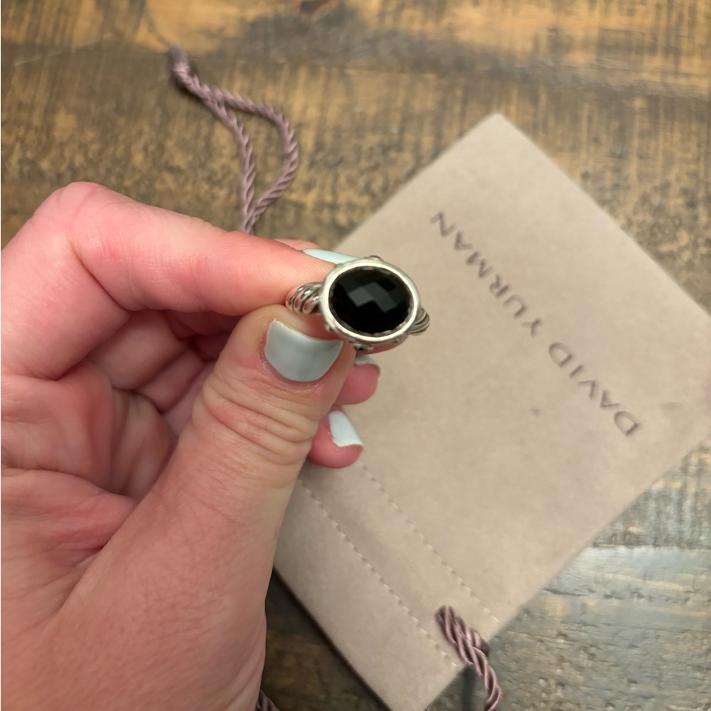 David yurman authentic Sterling Silver Onyx Hematite Renaissance Ring size 8.
